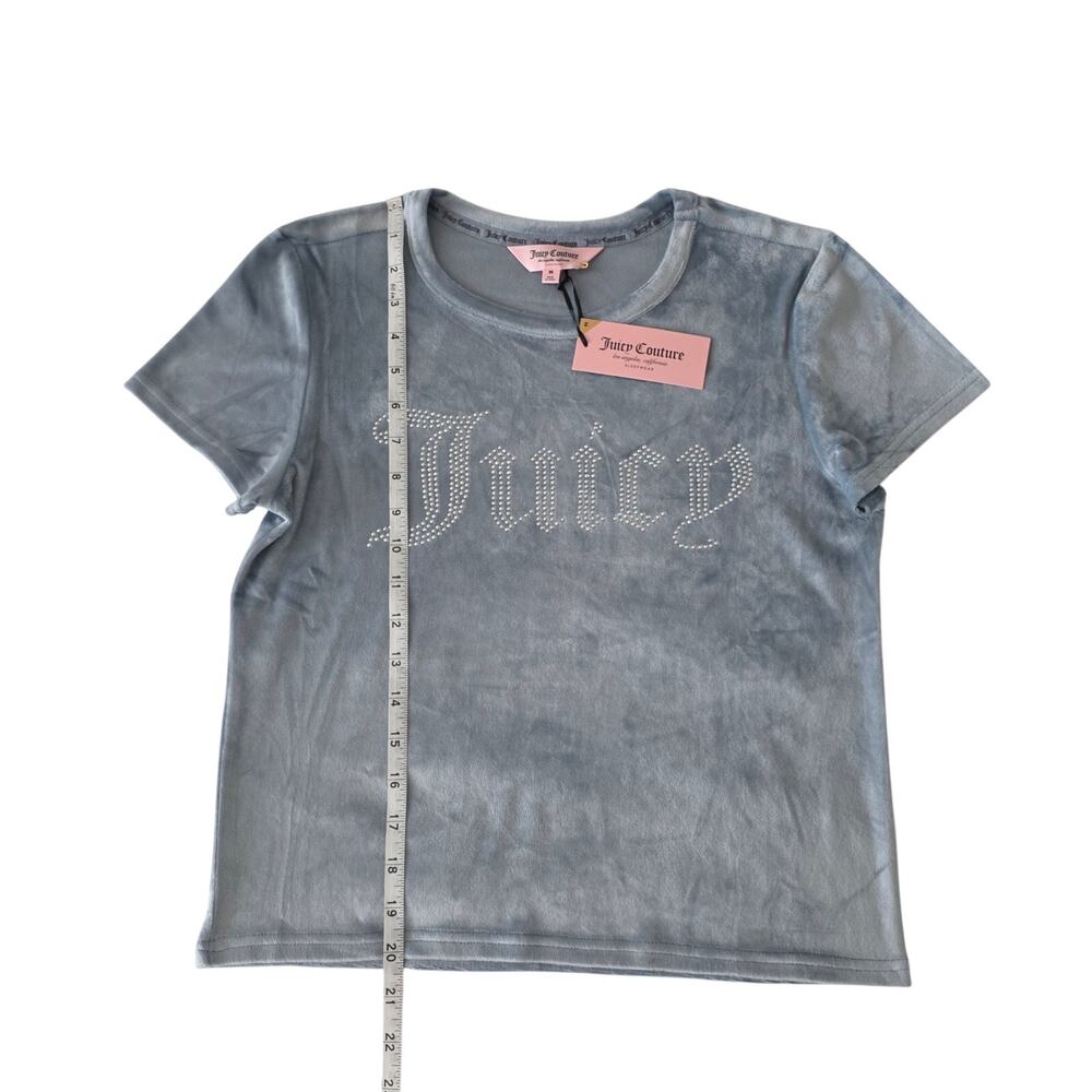 NWT Juicy Couture Blue 2 Piece Velvet Shirt and Pants Lounge Set, Y2K - Picture 4 of 15